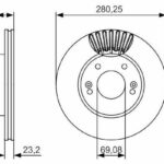 Диск тормозной передний PREMIUM2 BOSCH
