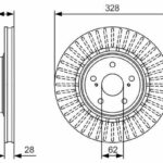 Диск тормозной передний вентилируемый BOSCH