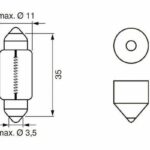 Лампа накаливания сигнальная C5W SV8.5-8 Pure light 12V 5W 35 мм картон 10шт цена за 1шт BOSCH