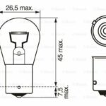 Лампа накаливания сигнальная PY21W BAU15s ECO 12V 21W картон 10шт цена за 1шт BOSCH 1987302812