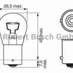 Лампа накаливания сигнальная P21W BA15s Long Life Day 12V 21W картон 10шт цена за 1шт BOSCH