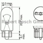 Лампа накаливания сигнальная W5W W2.1x9.5d Long Life Day 12V 5W картон 10шт цена за 1шт BOSCH 1987302286