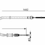 Трос ручного тормоза RENAULT KANGOO 1442мм BOSCH