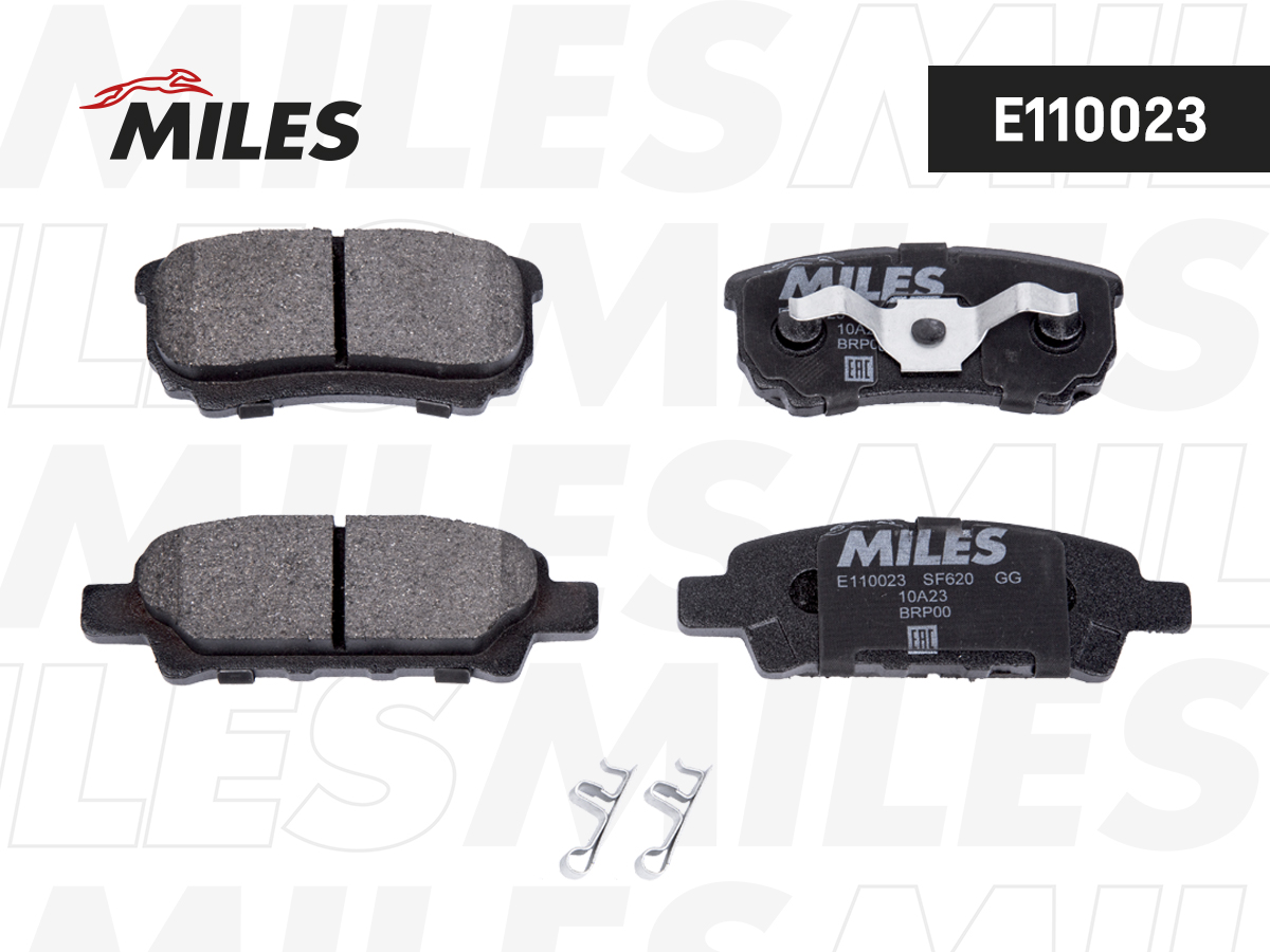 E110023-MILES Колодки тормозные задние (без датчика) (Смесь Semi-Metallic) MITSUBISHI LANCER IX 03OUTLANDER 0308 (TRW GDB3341) E110023 MILES — изображение 1