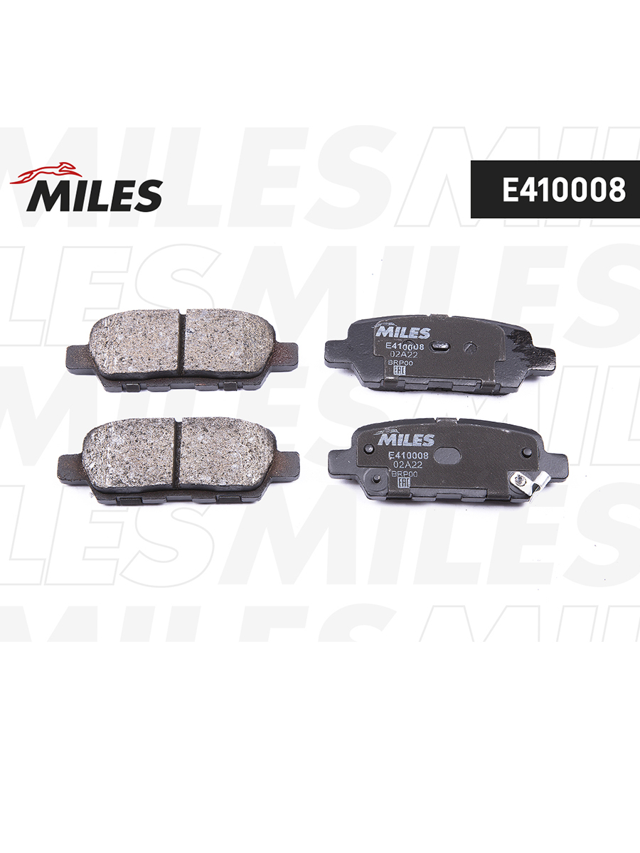 E410008-MILES Колодки тормозные задние (без датчика) MILES E410008 — изображение 1