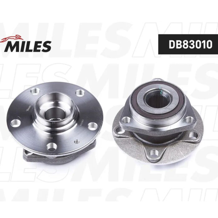 Ступица колеса передняя с подшипником AUDI A3 II-III/SKODA/VW GOLF V-VII/CADDY III 03- (SKF VKBA6556) MILES DB83010 — изображение 1