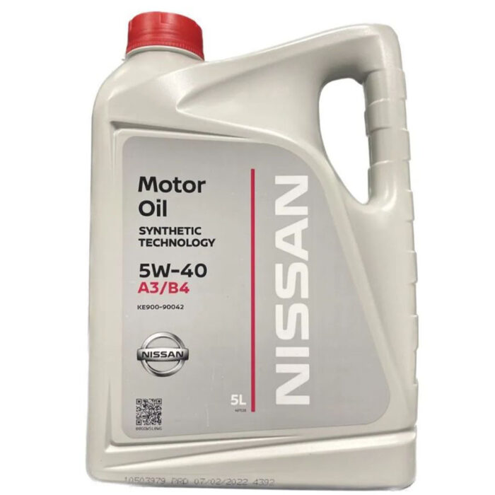 Масло моторное синтетическое 5W40 API SN/CF, ACEA A3/B4 5л NISSAN KE90090042 — изображение 1