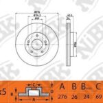 Диск тормозной MITSUBISHI LANCER (CS__) SPORT 1.6/2.0 00 передний RN1365 NIBK