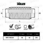 Труба гофрированная с внутренним металлорукавом 45X230 MILES