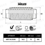 Труба гофрированная с внутренним металлорукавом 54.5X280 MILES