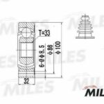 ШРУС внутренний AUDI 100/80/A4/A6 1.6-2.8 83-00 (GKN 302248) GA10002 MILES