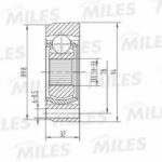 ШРУС AUDI 80/VW G1/G2/G3/PASSAT/POLO 1.3-2.3 72-06 внутр. MILES GA10006