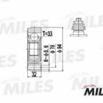 ШРУС внутренний AUDI 100/80 1.6/1.8 76-91 (GKN 305021) GA10001 MILES