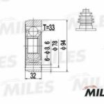 ШРУС внутренний AUDI 80/100/VW G2/G3/PASSAT 1.3-1.8 72-94 (GKN 301106) GA10004 MILES
