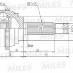 ШРУС наружный HYUNDAI ACCENT (ТагАЗ) (с ABS) (GSP 827076) GA20159 MILES