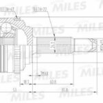 ШРУС наружный CHEVROLET AVEO 1.2/1.4 02- (с ABS) (GKN 303900) GA20044 MILES