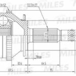 ШРУС наружный HYUNDAI SANTA FE 2.0-2.7 01-06 (с ABS) (SKF VKJA5745) GA20171 MILES