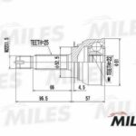 ШРУС наружный HYUNDAI ACCENT 99- (GSP 824075) GA20160 MILES