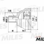 ШРУС наружный AUDI A3/VW G5/G6/PASSAT/TOURAN/TIGUAN/CADDY 1.4-3.2 03- (GKN 304329) GA20024 MILES