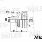 ШРУС наружный AUDI 80 1.6-2.3 86-91 (с ABS) (GKN 302129) GA20010 MILES