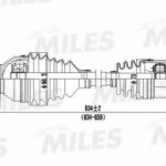 Привод в сборе левый FORD FOCUS 1.4-1.8 98-04 (GKN 304232) GC01052 MILES