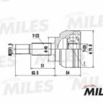 ШРУС наружный RENAULT CLIO 1.2 04- (с ABS) (GSP 850112) GA20386 MILES