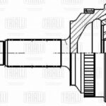 ШРУС для а/м Geely MK (06-) ABS (наруж.) (23 шлц.) (GO 303) TRIALLI