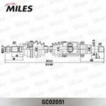 Привод в сборе правый FORD FIESTA/FUSION 1.4TD 01-07 (ABS) (GKN 304538) GC02051 MILES