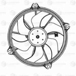 Э/вентилятор охл. для а/м Peugeot 407 (04-)/Citroen C5 (04-) (с кожухом) (LFK 2004) LUZAR