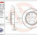 Диск тормозной задний невентилируемый 292мм BREMBO