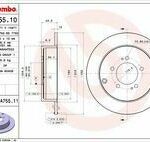 Диск тормозной задний невентилируемый с подшипником BREMBO