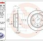 Диск тормозной задний невентилируемый 262мм BREMBO