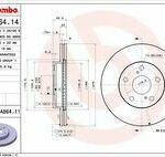 Диск тормозной передний вентилируемый 275мм BREMBO