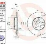 Диск тормозной передний вентилируемый PVT 278мм BREMBO