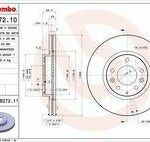 Диск тормозной передний вентилируемый 299мм BREMBO