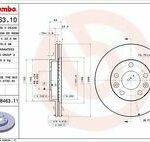 Диск тормозной передний вентилируемый 269мм BREMBO