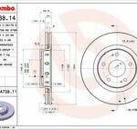 Диск тормозной передний вентилируемый BREMBO
