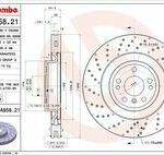Диск тормозной передний вентилируемый PVT 350мм BREMBO