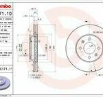 Диск тормозной передний вентилируемый 256 мм BREMBO