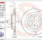 Диск тормозной задний вентилируемый PVT 345мм BREMBO