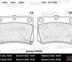 Колодки тормозные дисковые зад MILES