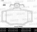 Колодки тормозные задние (без датчика + болты) (Смесь Low-Metallic) (NISSAN ALMERA N16, PRIMERA P10-11) (TRW GDB3092) E410070 MILES