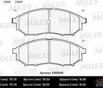 Колодки тормозные передние (без датчика) (Смесь Low-Metallic) (NISSAN MURANO (Z50, Z51), NAVARA (D40), QASHQAI) (TRW GDB3392) E400045 MILES