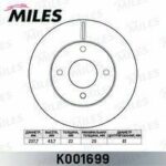 Диск тормозной NISSAN MICRA 03-/NOTE 06- перед.вент. MILES