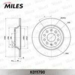 Диск тормозной AUDI Q3 11-/VW PASSAT 14-/TIGUAN 16- задний D 300мм. MILES