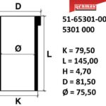 Гильза K=79,5, L=145, H=4,7, D=81,5 YENMAK