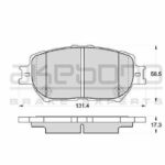 Колодки тормозные дисковые передние TOYOTA CAMRY ACV30, MARK X,CROWN AKEBONO