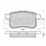 Колодки тормозные дисковые задние HONDA ACCORD VIII (CU), HONDA ACCORD IX СЕДАН (CR), HONDA ACCORD V AKEBONO