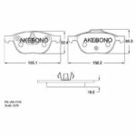 Колодки тормозные дисковые передние FORD FOCUS II СЕДАН (DB_, FCH, DH), FORD FOCUS II (DA_, HCP, DP) AKEBONO