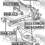 Сайлентблок задн поперечной тяги MITSUBISHI LANCER CY MAB-087 FEBEST